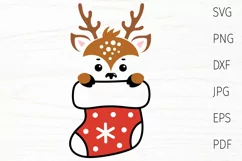 christmas reindeer face svg cut file for cricut