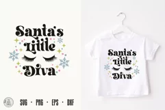 Santa's little diva svg cut file You can use for your Baby Christmas onsie, shirts, bodysuits, bibs, decals, posters, signs, also print them as stickers. 