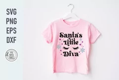 Santa's little diva svg cut file You can use for your Baby Christmas onsie, shirts, bodysuits, bibs, decals, posters, signs, also print them as stickers. 