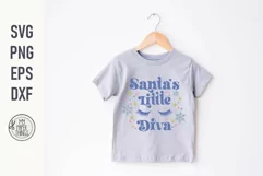 Santa's little diva svg cut file You can use for your Baby Christmas onsie, shirts, bodysuits, bibs, decals, posters, signs, also print them as stickers. 