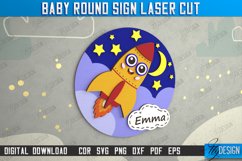 Baby Round Signs Laser Cut, Personalized Kids Sign Laser Cut Product Image 11