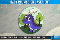 Baby Round Signs Laser Cut, Personalized Kids Sign Laser Cut Product Image 4