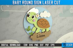 Baby Round Signs Laser Cut, Personalized Kids Sign Laser Cut Product Image 5