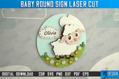 Baby Round Signs Laser Cut, Personalized Kids Sign Laser Cut Product Image 6