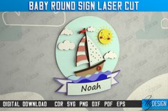Baby Round Signs Laser Cut, Personalized Kids Sign Laser Cut Product Image 7