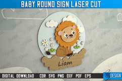 Baby Round Signs Laser Cut, Personalized Kids Sign Laser Cut Product Image 8