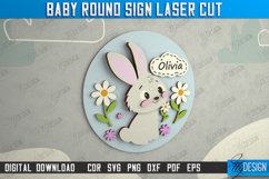 Baby Round Signs Laser Cut, Personalized Kids Sign Laser Cut Product Image 10