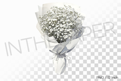 Voluminous Bright White Baby's Breath Bouquet PNG Flower Art Product Image 1