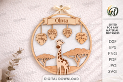 Baby Name Sign With Birth Stats Laser Cut. Nursery Decor SVG Product Image 1