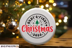 Baby's First Christmas 2023 SVG T-shirt Design Product Image 1