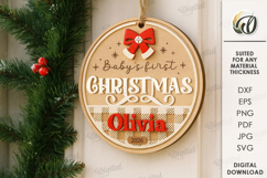 Baby’s First Christmas Bundle Lasercut. Christmas Decor SVG Product Image 2