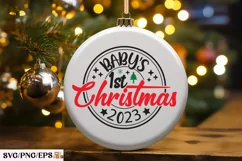 Baby's First Christmas 2023 SVG Design SVG T-shirt Design Product Image 1