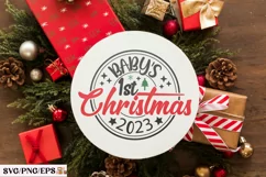 Baby's First Christmas 2023 SVG Design SVG T-shirt Design Product Image 2
