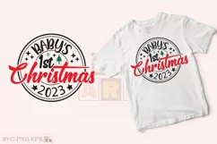 Baby's First Christmas 2023 SVG Design SVG T-shirt Design Product Image 3