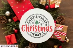 Baby's First Christmas 2023 SVG T-shirt Design Product Image 2