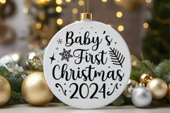 Baby's First Christmas 2024 SVG , Baby Christmas Quotes SVG Product Image 3