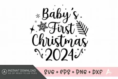 Baby's First Christmas 2024 SVG , Baby Christmas Quotes SVG Product Image 1