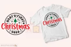 Baby's First Christmas 2023 SVG T-shirt Design Product Image 3