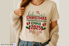 Baby&#039;s First Christmas Emma 2025 Cute Holiday Sublimation Product Image 3
