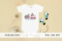 Babys first Christmas cute sublimation truck with gift boxes Product Image 1
