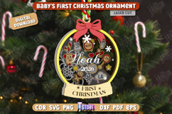 Baby&#039;s First Christmas Shaker Ornaments Laser Cut, New Born Product Image 1