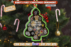 Baby&#039;s First Christmas Shaker Ornaments Laser Cut, New Born Product Image 1