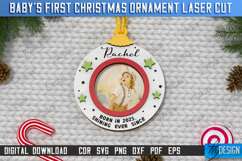 Baby&#039;s First Christmas Ornament Laser Cut|Christmas Tree Toy Product Image 1