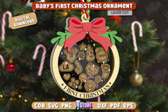 Baby&#039;s First Christmas Shaker Ornaments Laser Cut, New Born Product Image 1