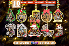 Baby&#039;s First Christmas Shaker Ornaments Laser Cut Bundle Product Image 1