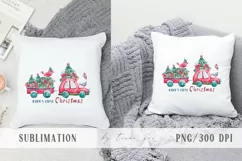 Babys first Christmas cute sublimation truck with gift boxes Product Image 2