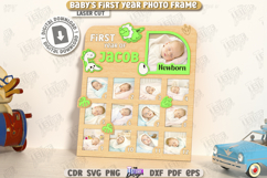 Baby’s First Year Photo Frame Laser Cut, Newborn Stats Frame Product Image 4