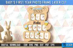 Baby’s First Year Photo Frame Laser Cut Bundle, Keepsake SVG Product Image 12