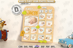 Baby’s First Year Photo Frame Laser Cut, Newborn Stats Frame Product Image 3