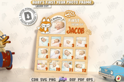 Baby’s First Year Photo Frame Laser Cut, Newborn Stats Frame Product Image 5