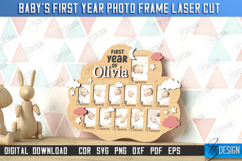 Baby’s First Year Photo Frame Laser Cut Bundle, Keepsake SVG Product Image 5
