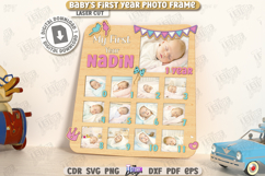 Baby’s First Year Photo Frame Laser Cut, Newborn Stats Frame Product Image 7