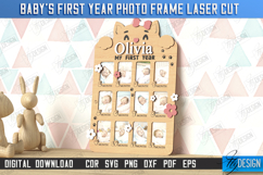 Baby’s First Year Photo Frame Laser Cut Bundle, Keepsake SVG Product Image 7