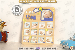 Baby’s First Year Photo Frame Laser Cut, Newborn Stats Frame Product Image 8