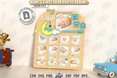 Baby’s First Year Photo Frame Laser Cut, Newborn Stats Frame Product Image 9