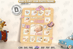 Baby’s First Year Photo Frame Laser Cut, Newborn Stats Frame Product Image 10