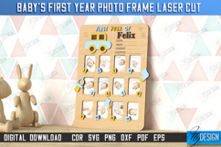 Baby’s First Year Photo Frame Laser Cut Bundle, Keepsake SVG Product Image 9