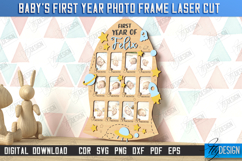 Baby’s First Year Photo Frame Laser Cut Bundle, Keepsake SVG Product Image 10