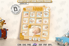Baby’s First Year Photo Frame Laser Cut, Newborn Stats Frame Product Image 11