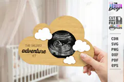Baby Scan Frame Laser Cut | Photo Holder | New Born SVG |CNC Product Image 1