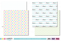 Colorful pink, blue and yellow cloud pattern for baby scrapbook pages