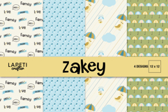 Printable baby digital paper with duck theme