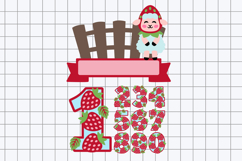 Baby Sheep strawberry Topper 3D SVG Product Image 3