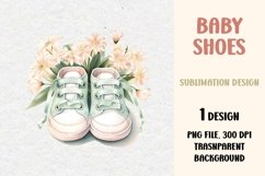 Baby Shoes with Flowers Clipart Product Image 1