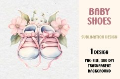 Baby Shoes with Flowers Clipart Product Image 1