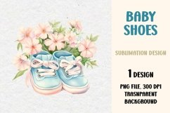 Baby Shoes with Flowers Clipart Product Image 1